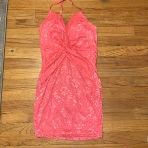 Pink lace dress
